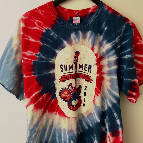 PacSun Tops - Old Chicago Summer Mini Beer Tour Tie Dye Tee